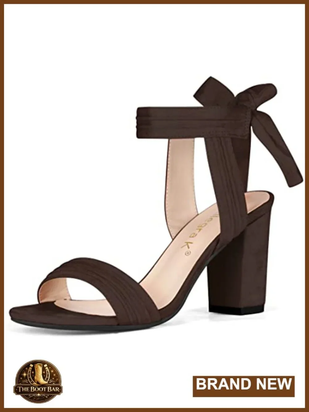 Faux Suede Open Toe Ankle Tie Chunky Heel Sandals Pleated